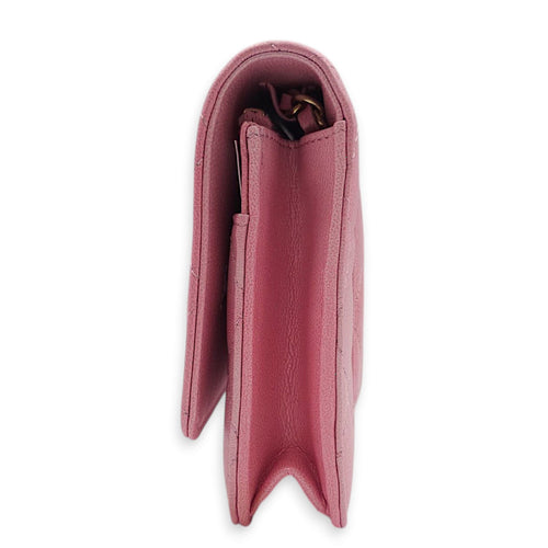 Classic Pink Wallet On Chain in Calfskin Gold hardware CL2502-10133 6