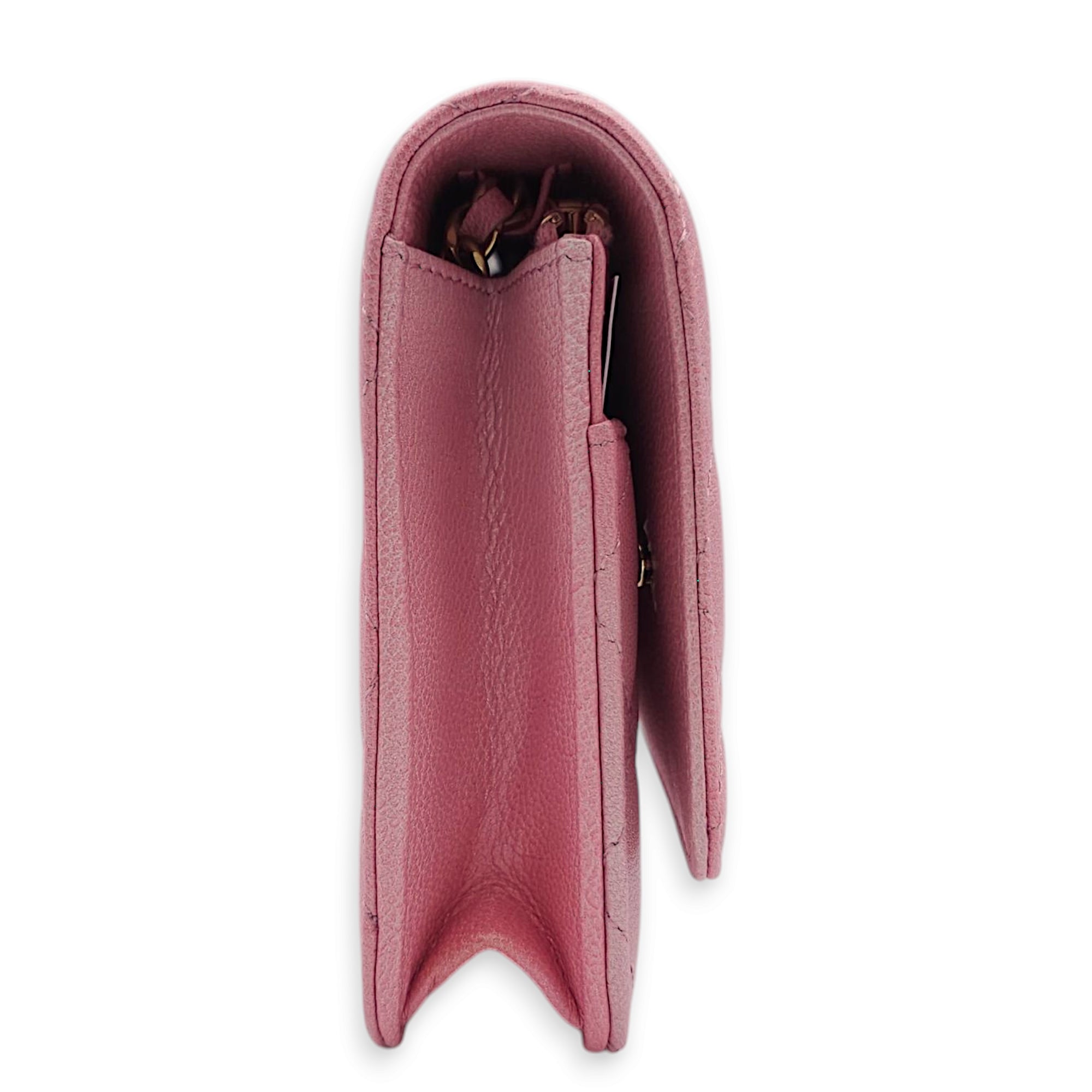 Classic Pink Wallet On Chain in Calfskin Gold hardware CL2502-10133 7