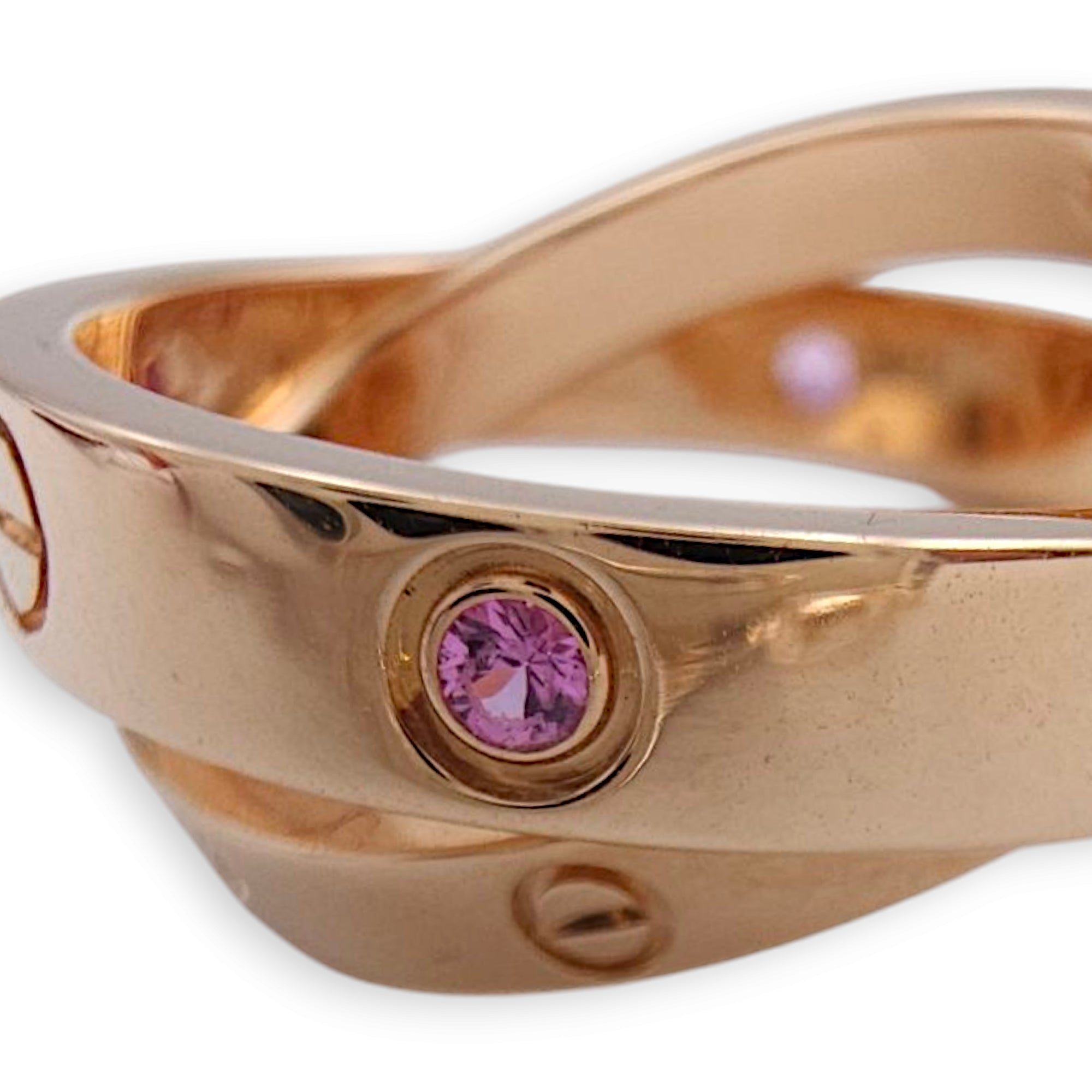 Love, Pink Sapphire 48 Ring in Rose Gold Hardware