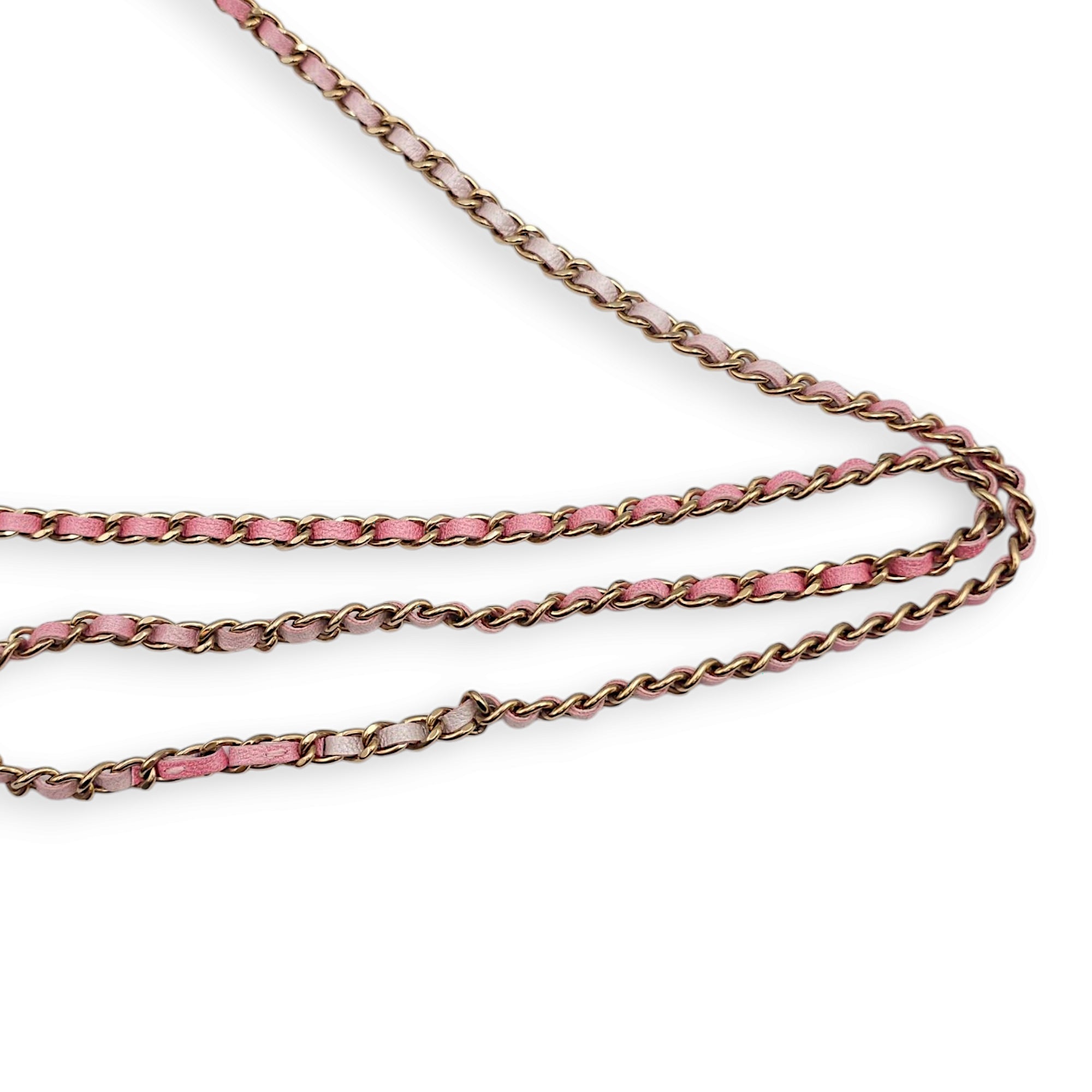 Classic Pink Wallet On Chain in Calfskin Gold hardware CL2502-10133 3