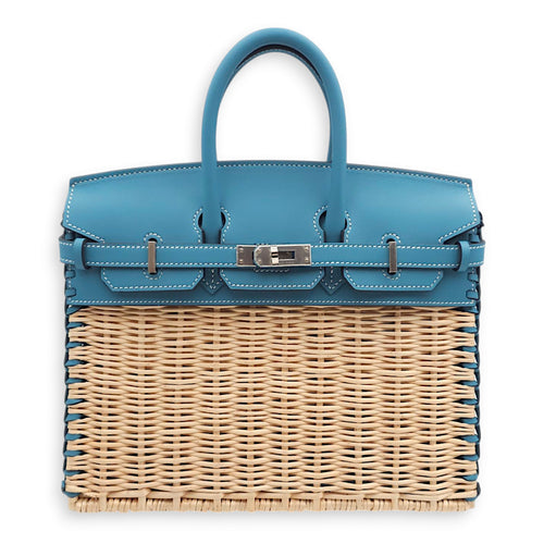 Birkin Picnic 25 Blue Jean in Swift/Osier, Palladium hardware