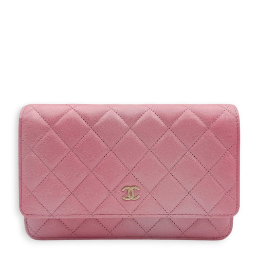 Classic Pink Wallet On Chain in Calfskin Gold hardware CL2502-10133 1