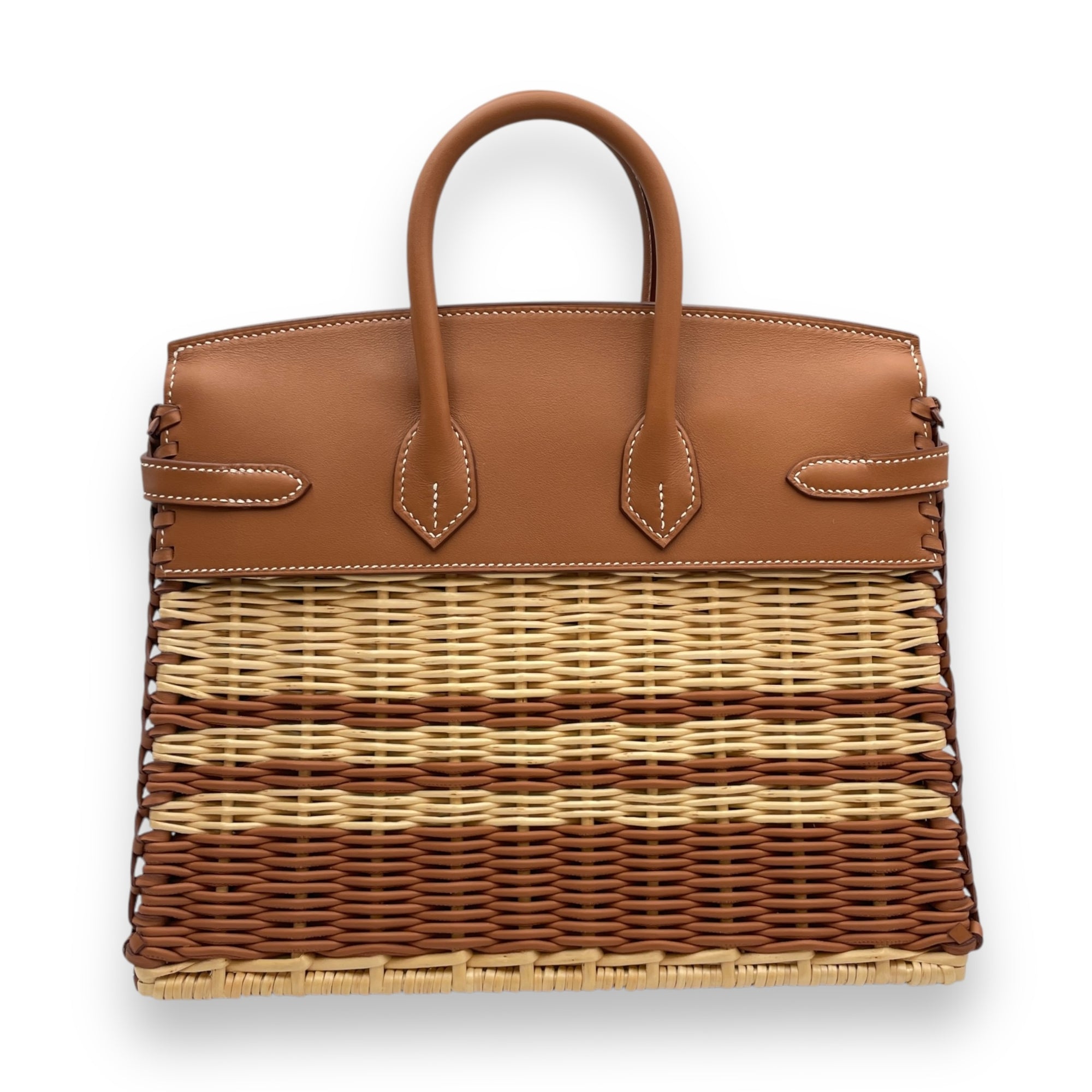 Picnic Birkin 25 Naturel/Gold in Swift/Osier, Palladium hardware