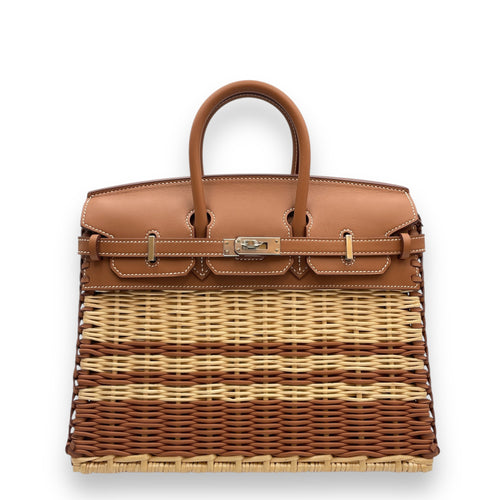 Picnic Birkin 25 Naturel/Gold in Swift/Osier, Palladium hardware