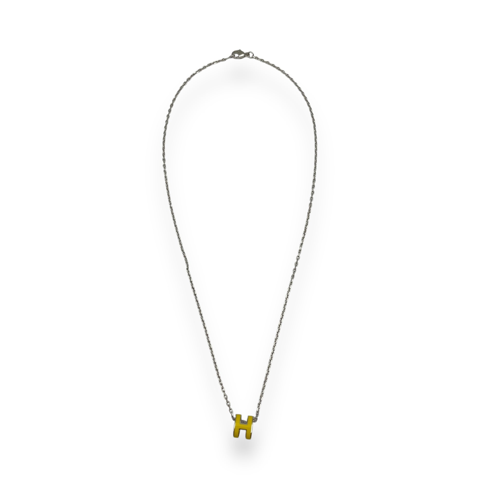 Pop H Mini Jaune Necklace, Palladium hardware