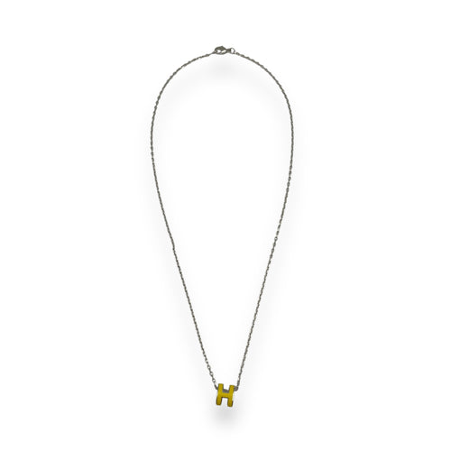 Pop H Mini Jaune Necklace, Palladium hardware