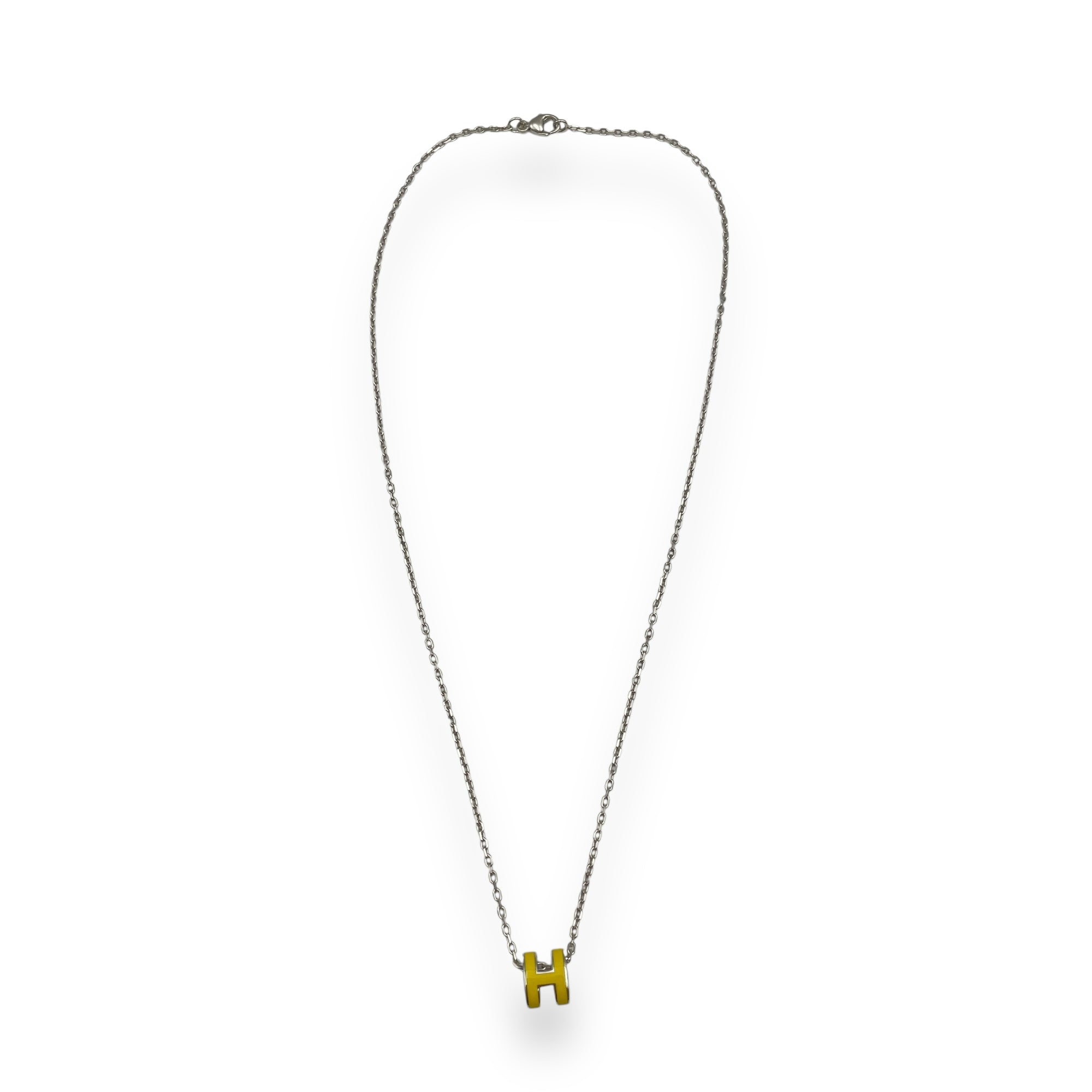 Pop H Mini Jaune Necklace, Palladium hardware