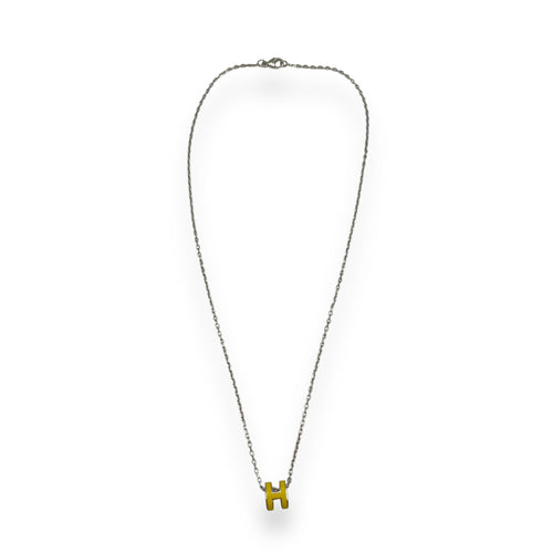 Pop H Mini Jaune Necklace, Palladium hardware