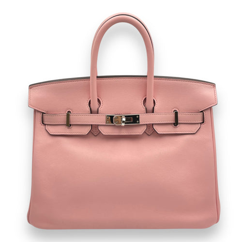 Birkin 25 Rose Sakura in Swift, Palladium hardware