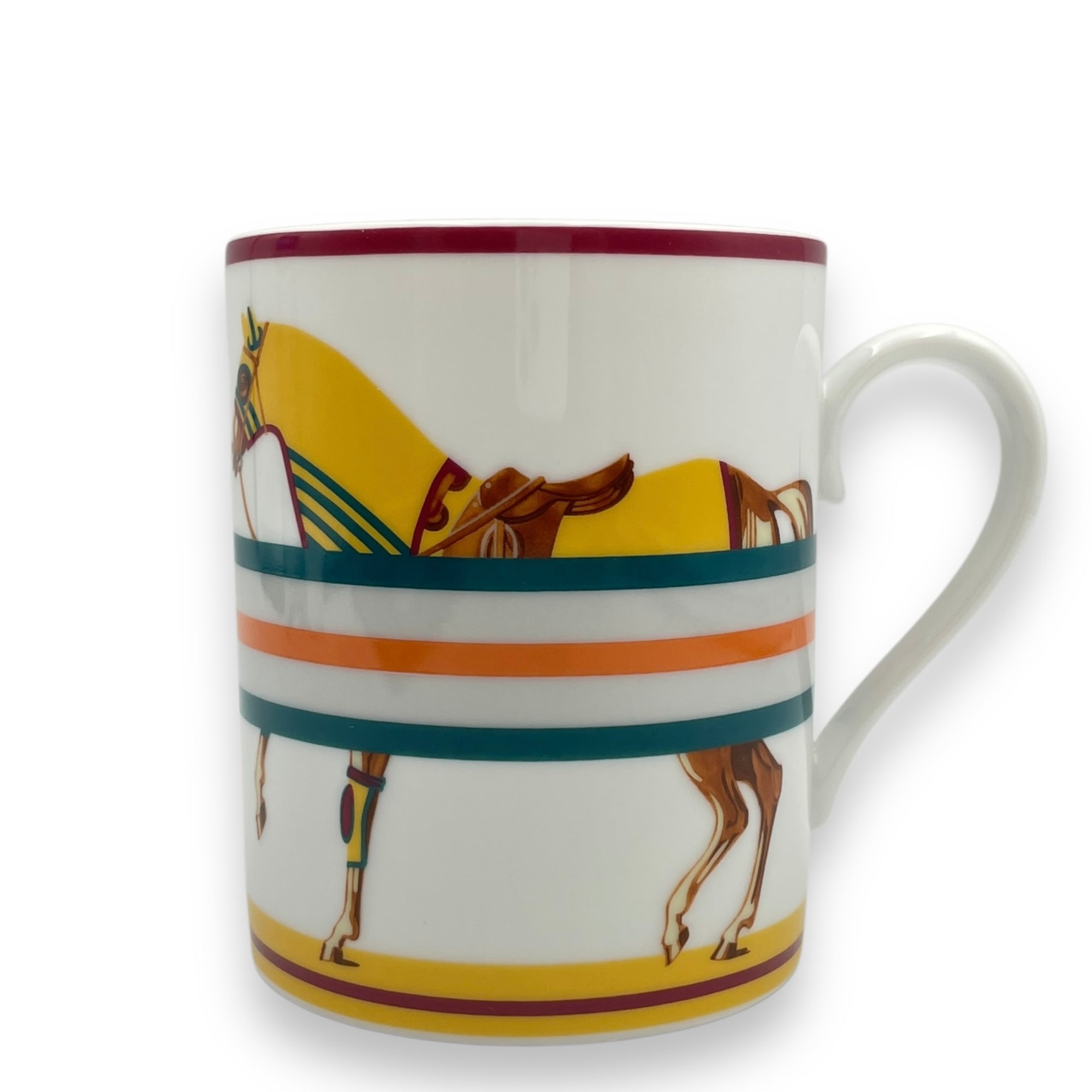 Cheval a la Couverture Mug Jaune/Vert Homeware