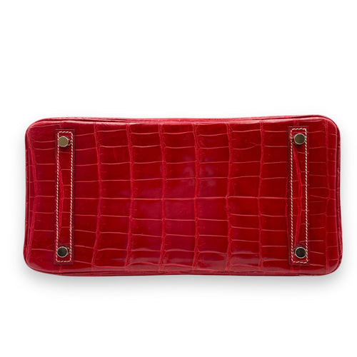 Birkin 30 Rouge  in Shiny Niloticus Palladium hardware