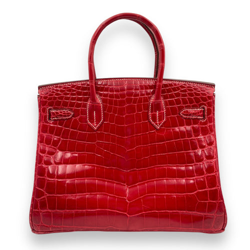 Birkin 30 Rouge  in Shiny Niloticus Palladium hardware