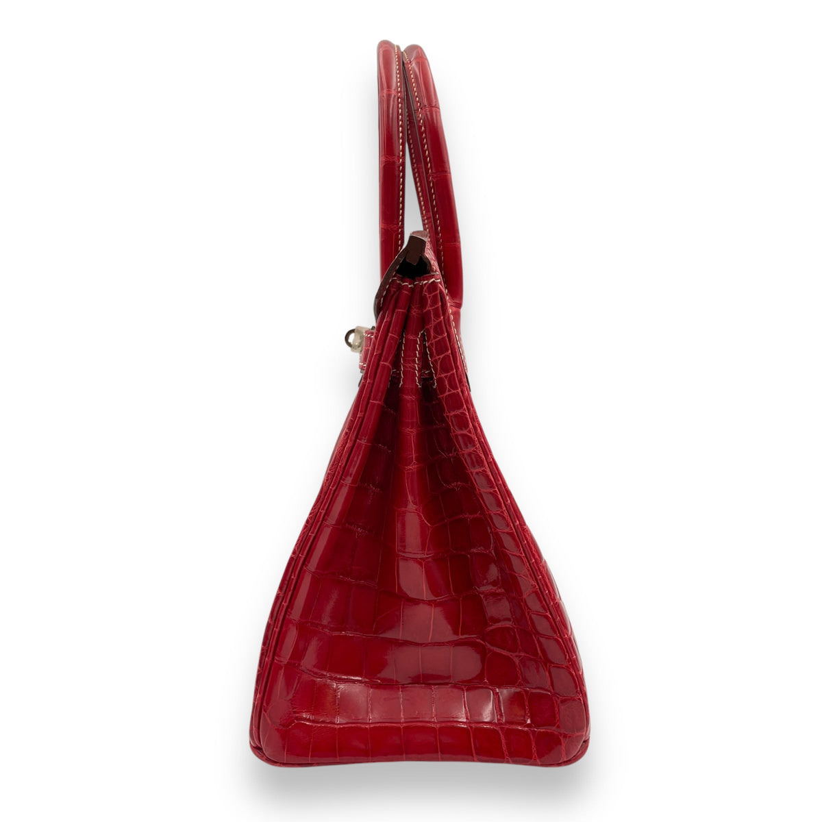 Birkin 30 Rouge  in Shiny Niloticus Palladium hardware