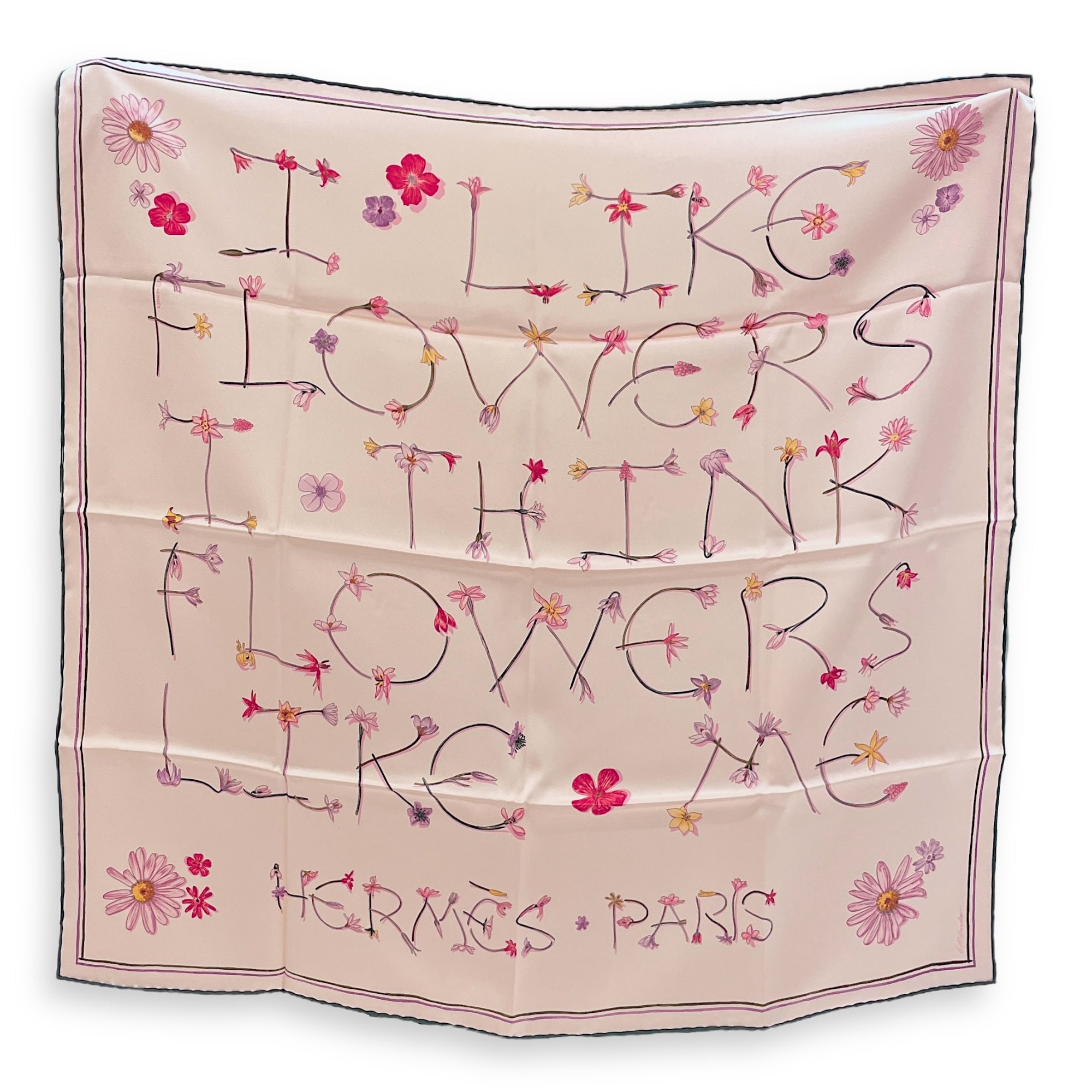 I like Flowers 70 Rose The/Kaki/Prun Scarf