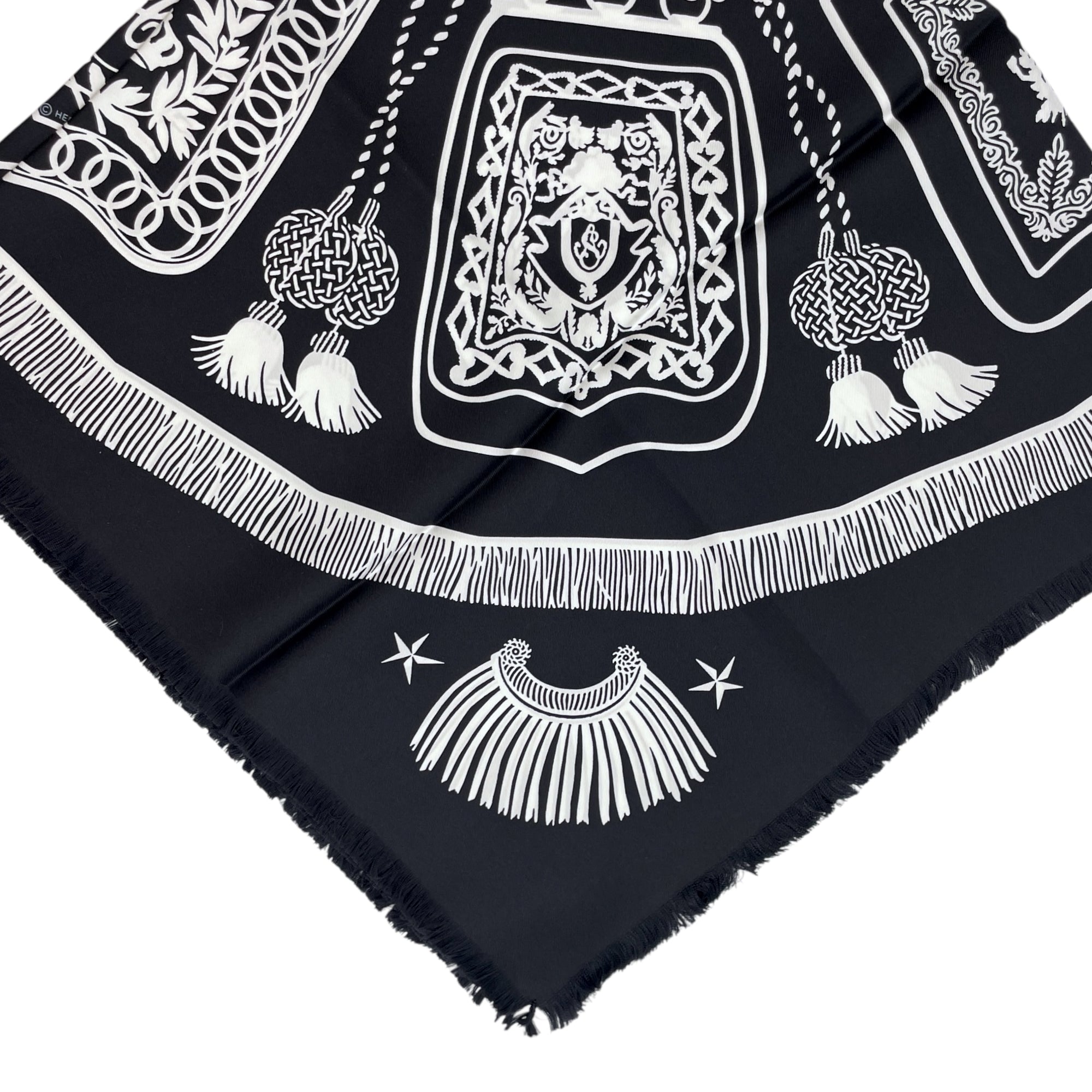 Poste Et Cavalerie 90 Black/Blanc Scarf