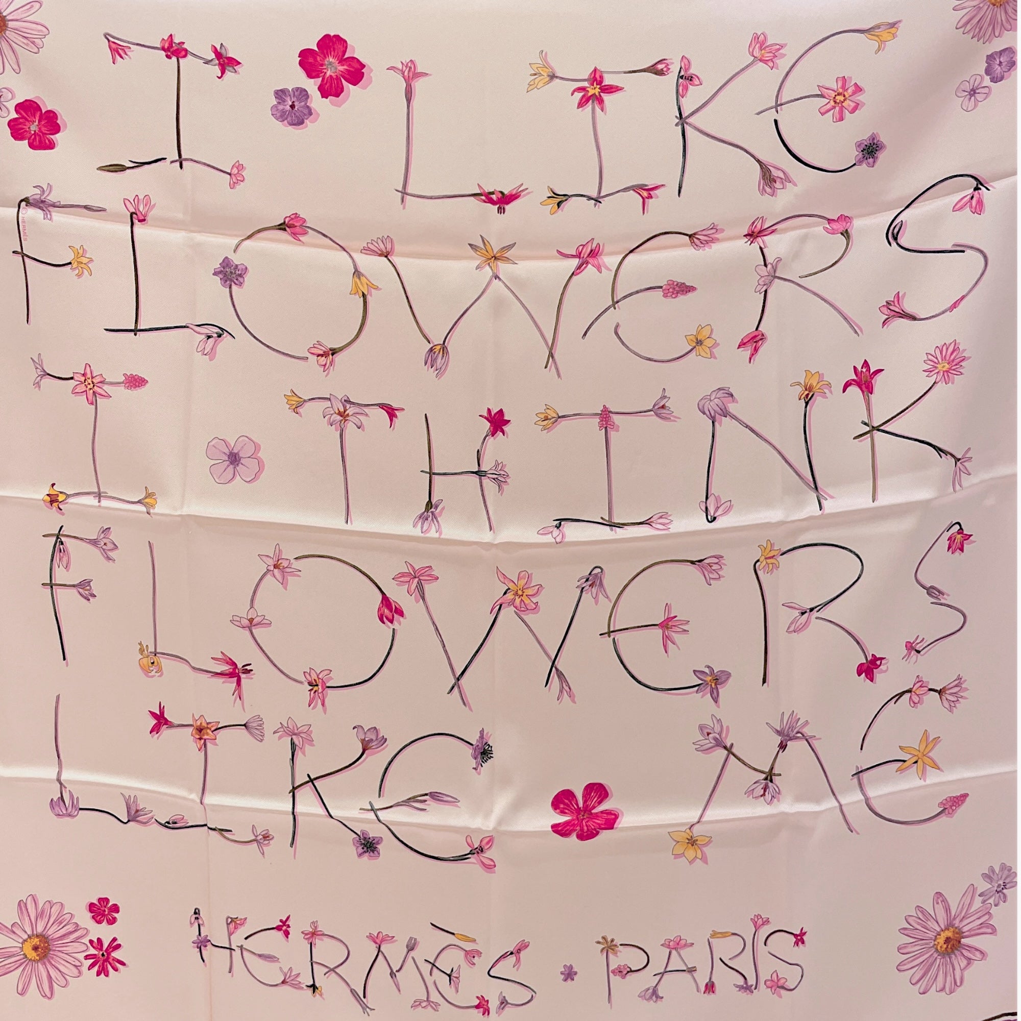I like Flowers 70 Rose The/Kaki/Prun Scarf