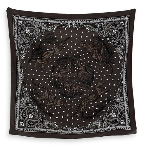 Guepards Bandana Embroidered 90 Caocao/Blanc Scarf