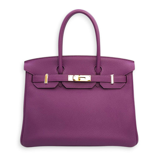 Birkin 30 Anemone in Togo, Gold hardware