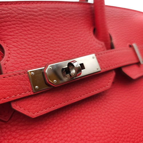 Birkin 30 Rose Jaipur in Clemence, Palladium hardware