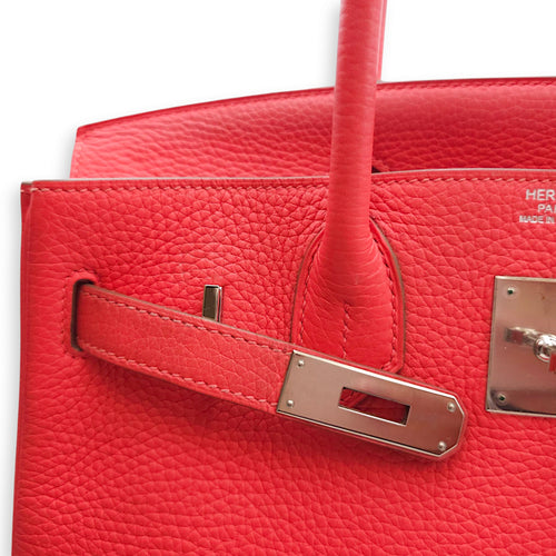 Birkin 30 Rose Jaipur in Clemence, Palladium hardware