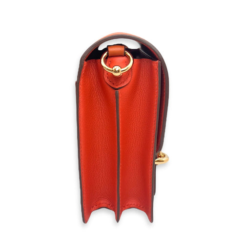 Roulis Mini Bicolore Mini Capucine/Terre Battue in Evercolor Permabrass hardware