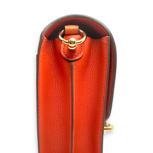 Roulis Mini Bicolore Mini Capucine/Terre Battue in Evercolor Permabrass hardware