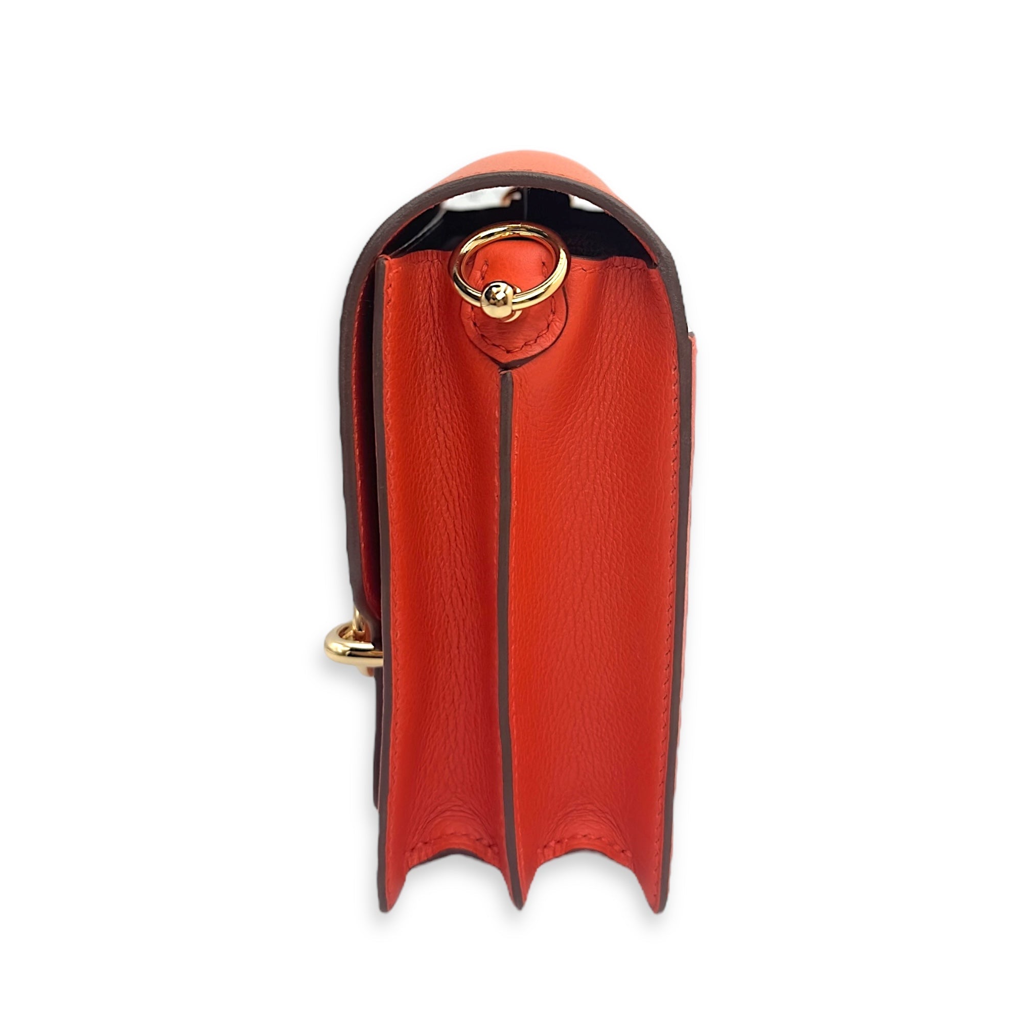 Roulis Mini Bicolore Mini Capucine/Terre Battue in Evercolor Permabrass hardware
