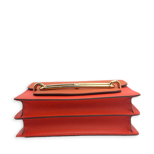 Roulis Mini Bicolore Mini Capucine/Terre Battue in Evercolor Permabrass hardware
