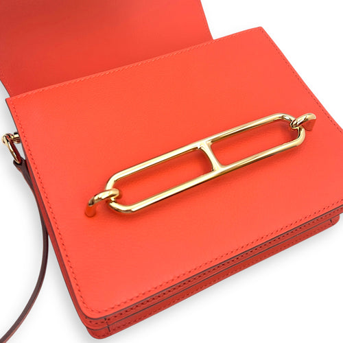 Roulis Mini Bicolore Mini Capucine/Terre Battue in Evercolor Permabrass hardware