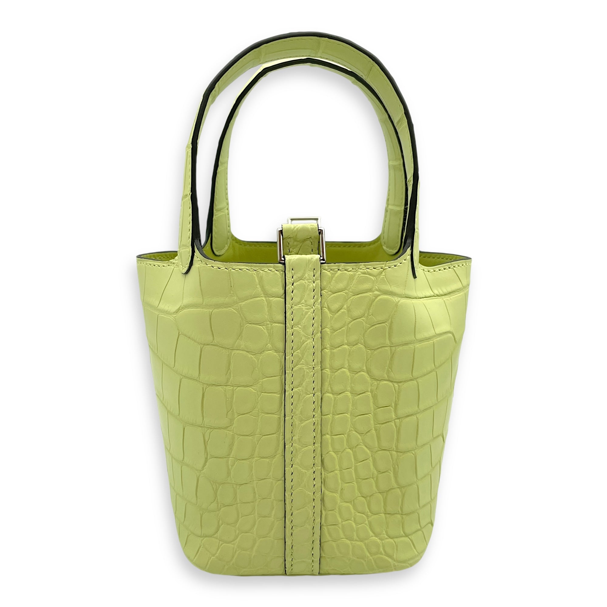 Picotin Micro Jaune Bourgeon in Matte Alligator Palladium hardware