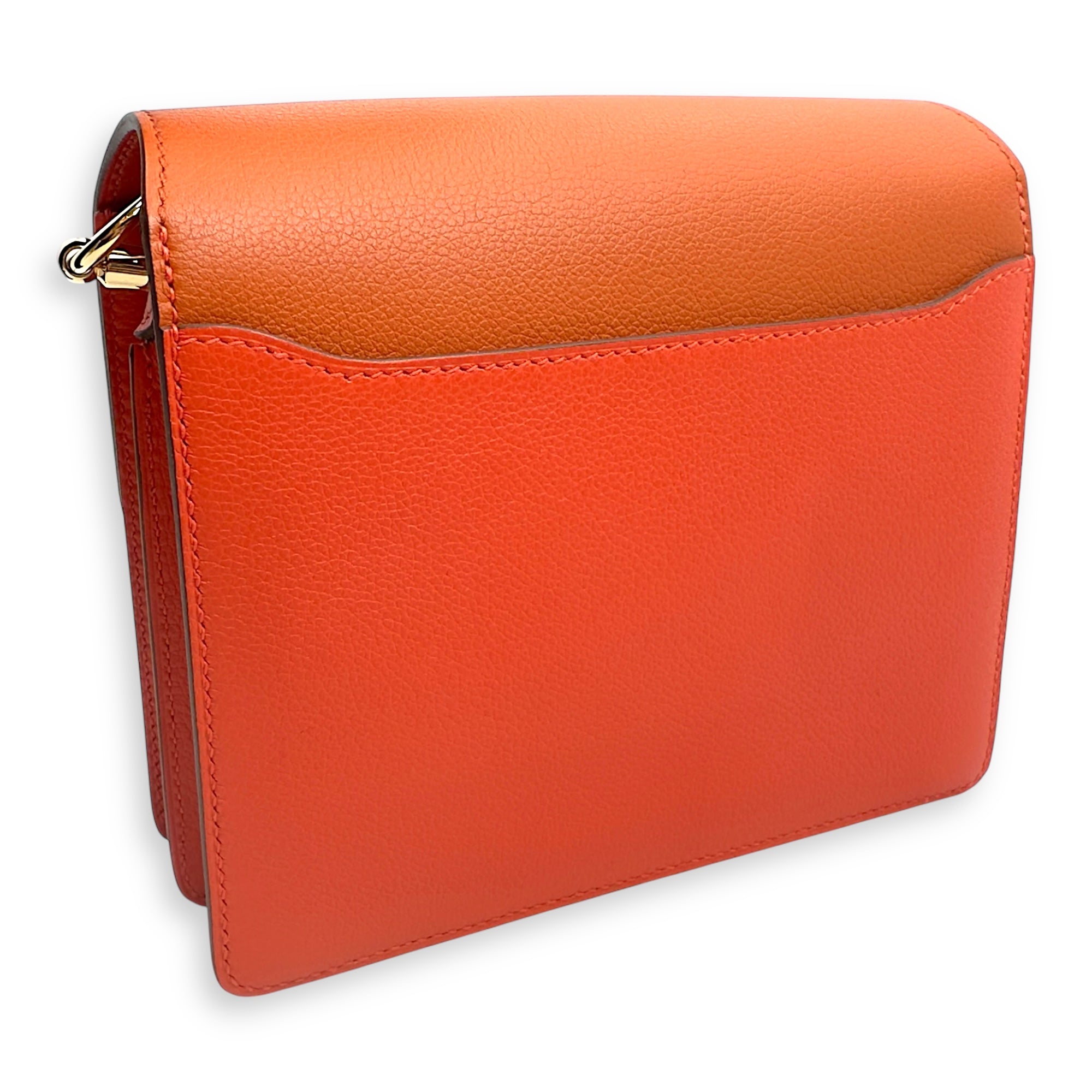 Roulis Mini Bicolore Mini Capucine/Terre Battue in Evercolor Permabrass hardware
