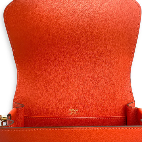 Roulis Mini Bicolore Mini Capucine/Terre Battue in Evercolor Permabrass hardware
