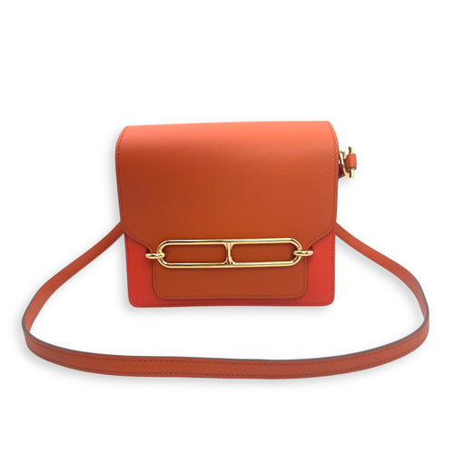 Roulis Mini Bicolore Mini Capucine/Terre Battue in Evercolor Permabrass hardware