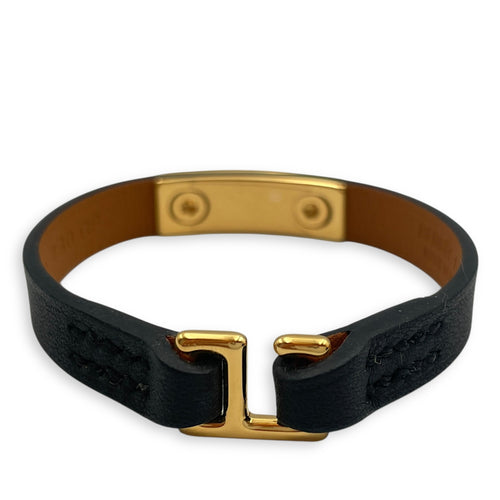 Mini Rivale T1 Black Bracelet in Swift, Gold hardware