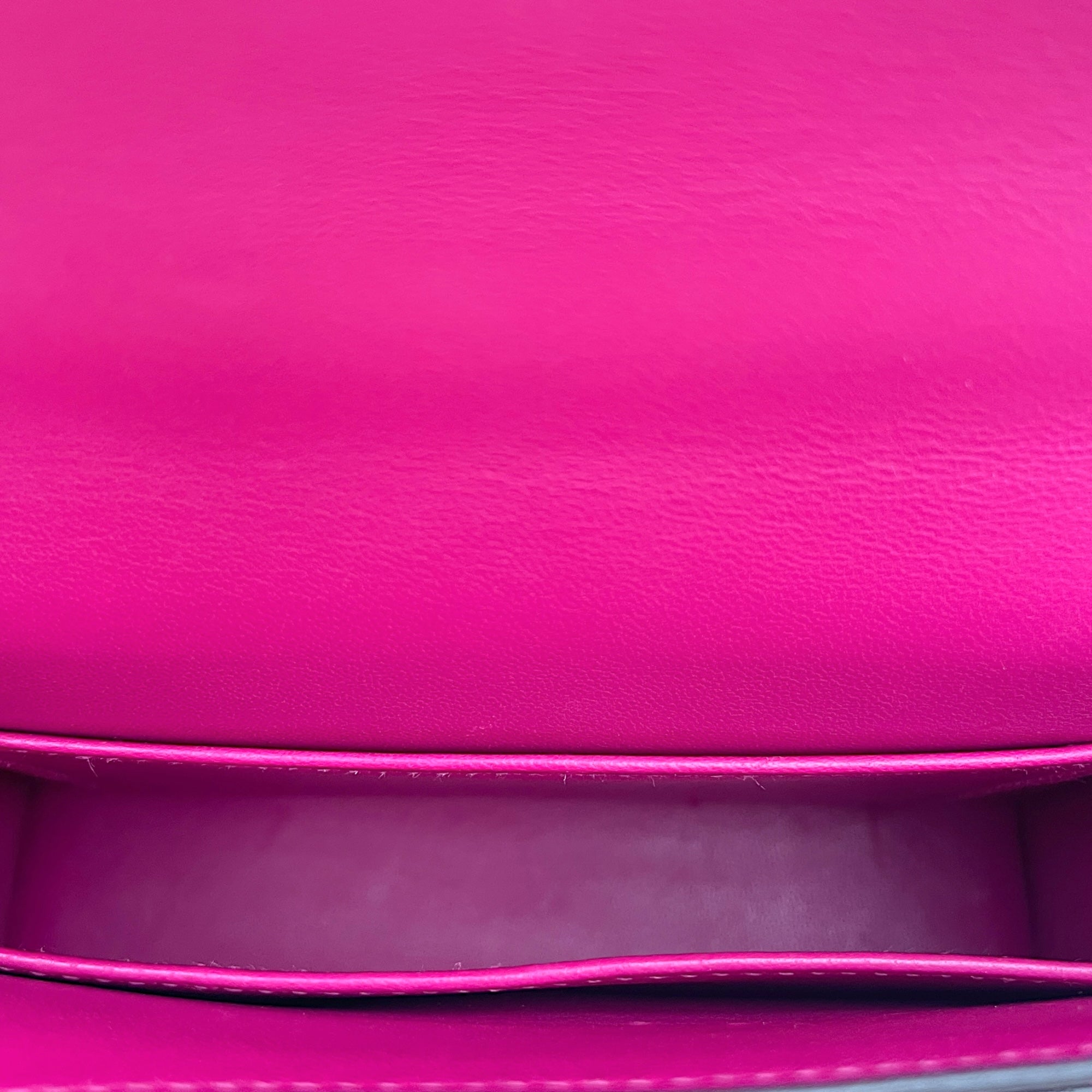 Verrou Mini Rose Pourpre in Ostrich, Palladium hardware