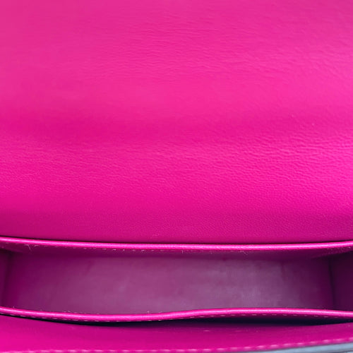 Verrou Mini Rose Pourpre in Ostrich, Palladium hardware