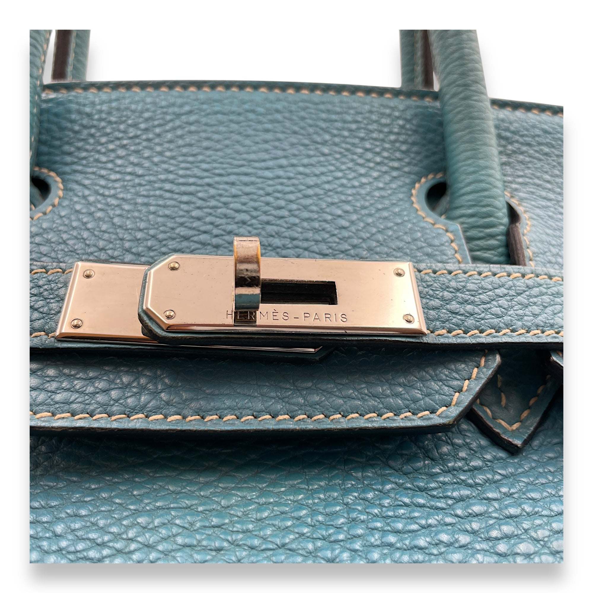 Birkin 30 Blue Jean in Togo, Palladium hardware