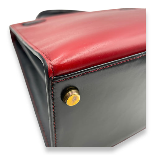 Sellier Kelly 28 Rouge H/Marine in Box, Gold hardware