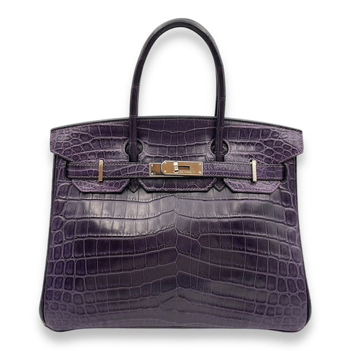 Birkin 30 Amethyst  in Matte Niloticus Palladium hardware