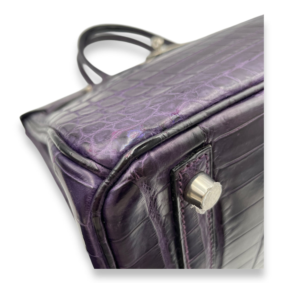 Birkin 30 Amethyst  in Matte Niloticus Palladium hardware