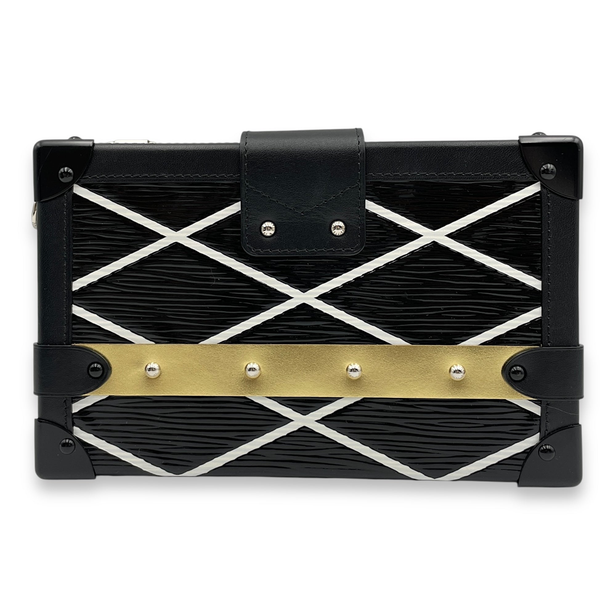 Malletage Petite Malle 19x12x5cm Black Crossbody Bag in Epi Leather 2-Tone hardware CL2503-10885 2