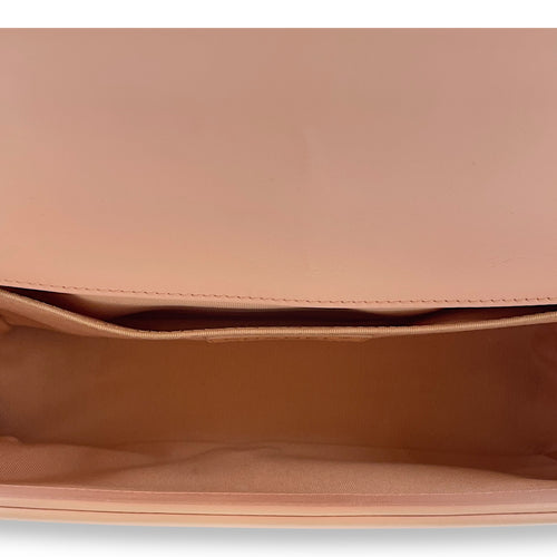 Quilted Boy (25cm) Medium Pink Crossbody Bag in Calfskin, Ruthenium hardware