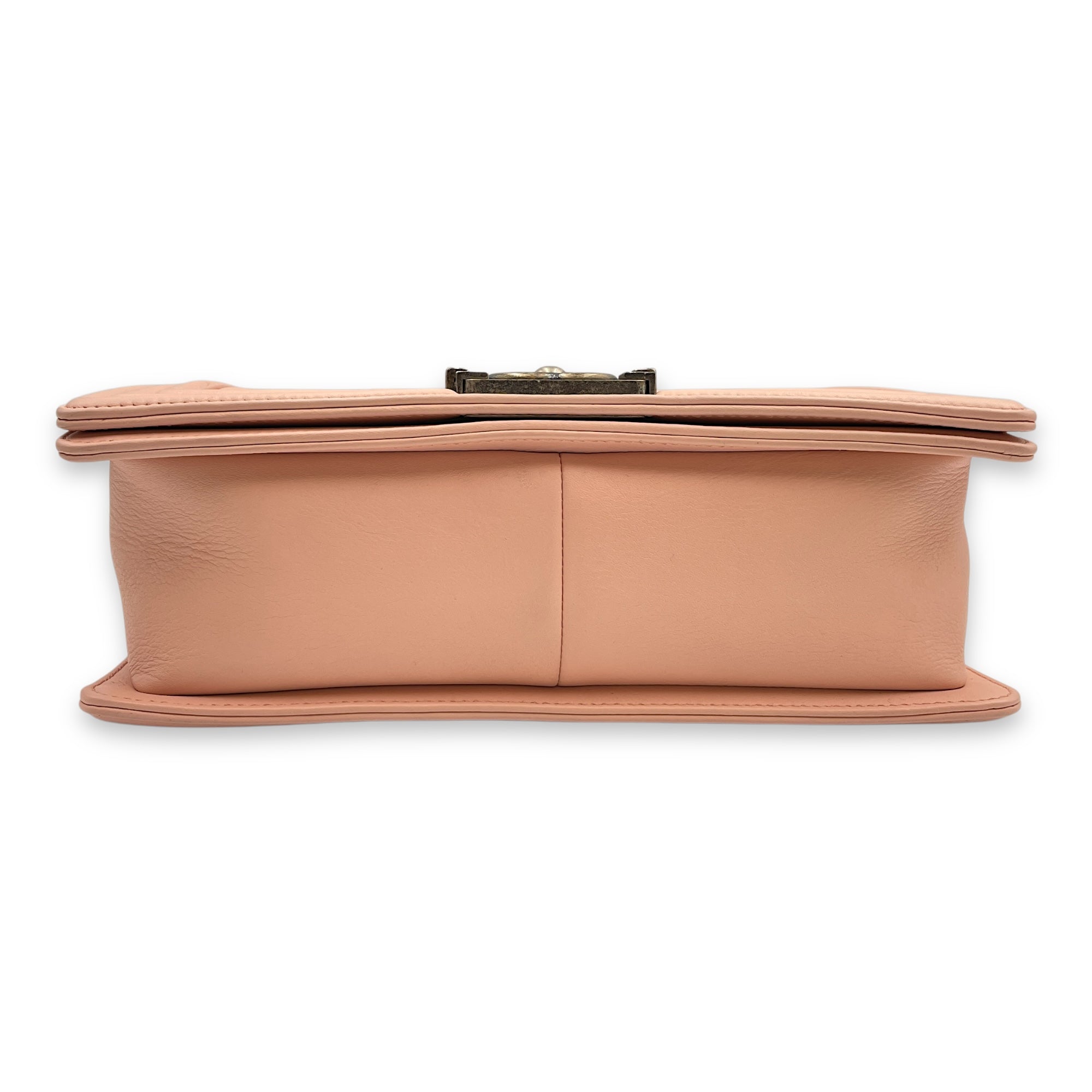 Quilted Boy (25cm) Medium Pink Crossbody Bag in Calfskin, Ruthenium hardware