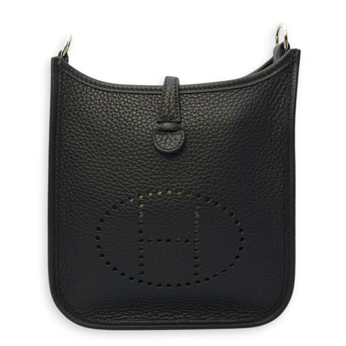 Evelyne (Short Strap) Mini Black/Gris Misty-Noir  in Clemence Palladium hardware