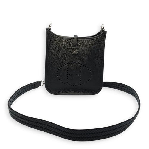 Evelyne (Short Strap) Mini Black/Gris Misty-Noir in Clemence, Palladium hardware