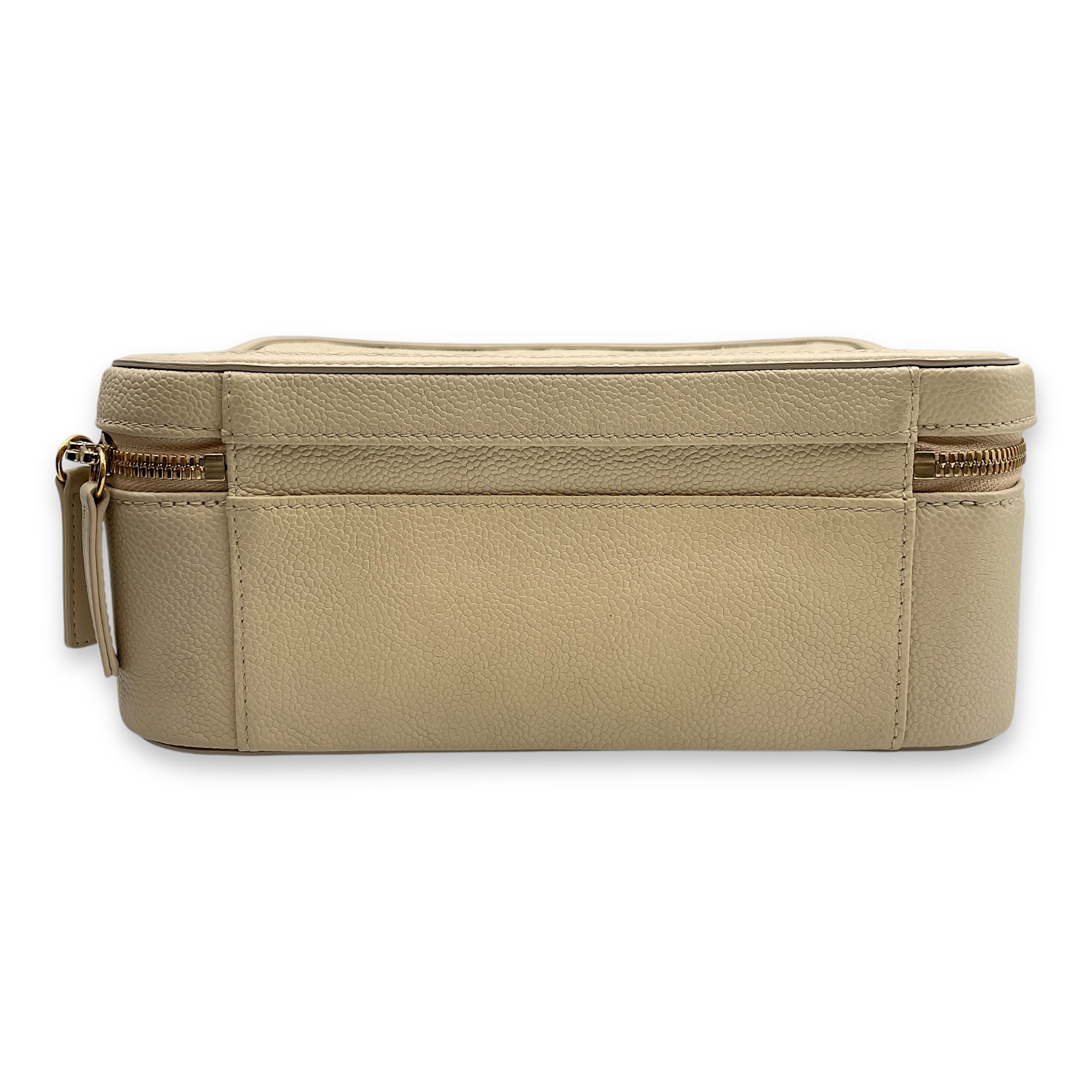 Filigree Vanity 24x18x9.5cm Beige Shoulder Bag in Caviar Gold hardware