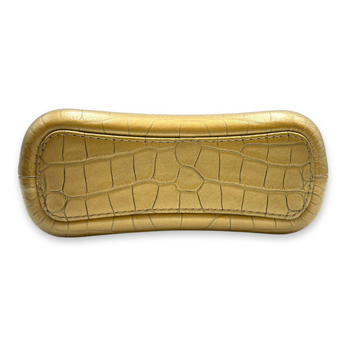 Gabrielle Small Gold Crossbody Bag in Croc Embossed Calf 3-Tone hardware