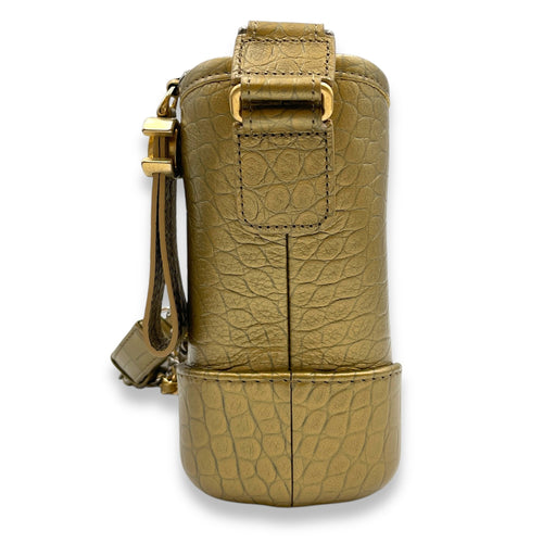 Gabrielle Small Gold Crossbody Bag in Croc Embossed Calf 3-Tone hardware CL2504-11359 3