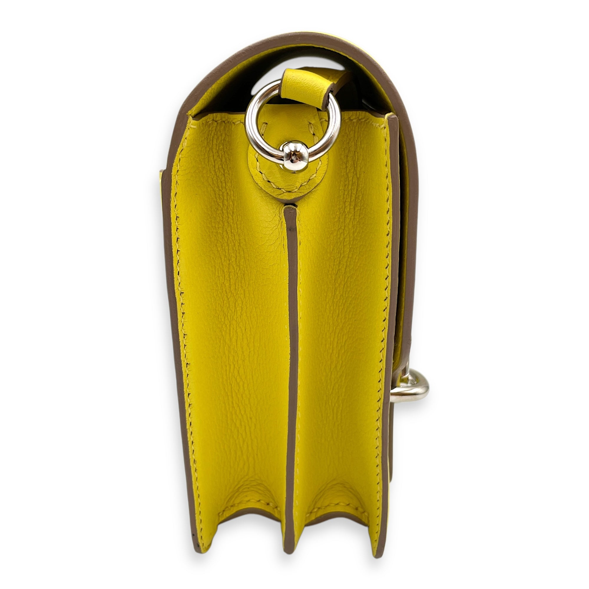 Roulis Mini Lime in Evercolor, Palladium hardware