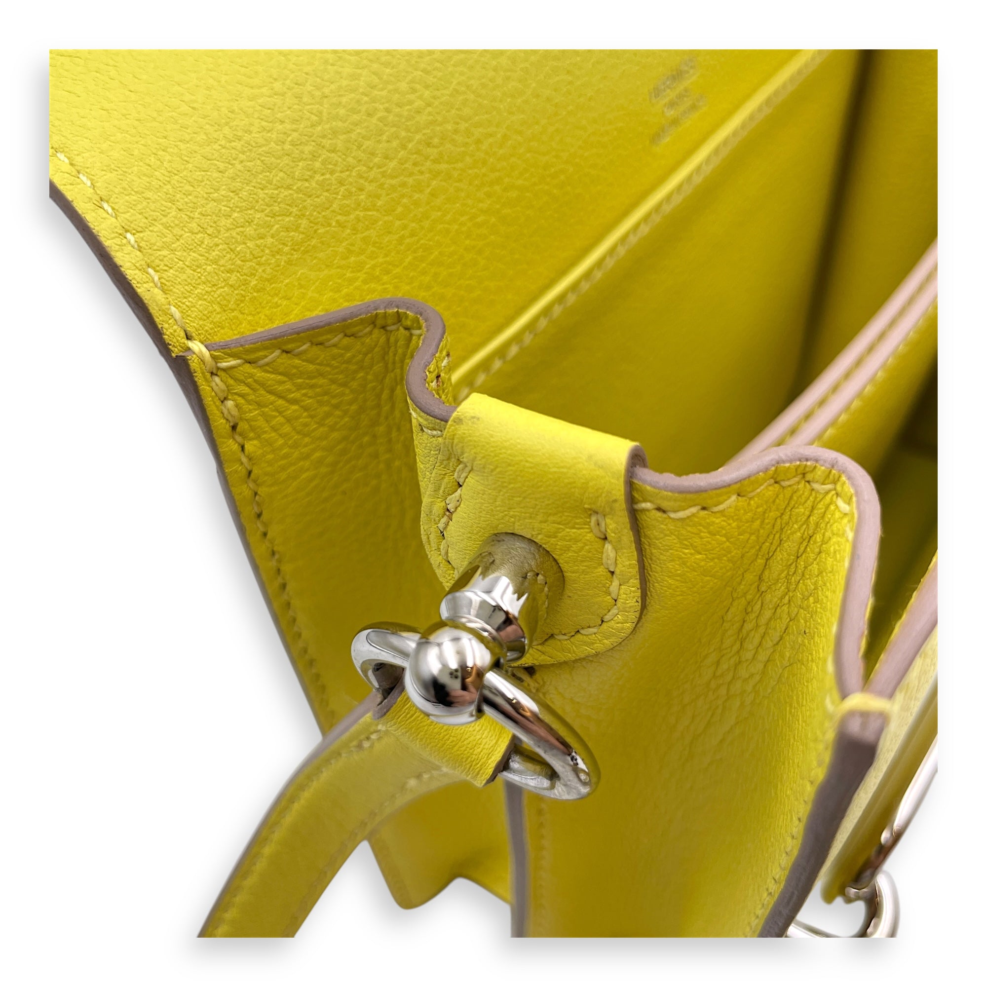 Roulis Mini Lime in Evercolor, Palladium hardware